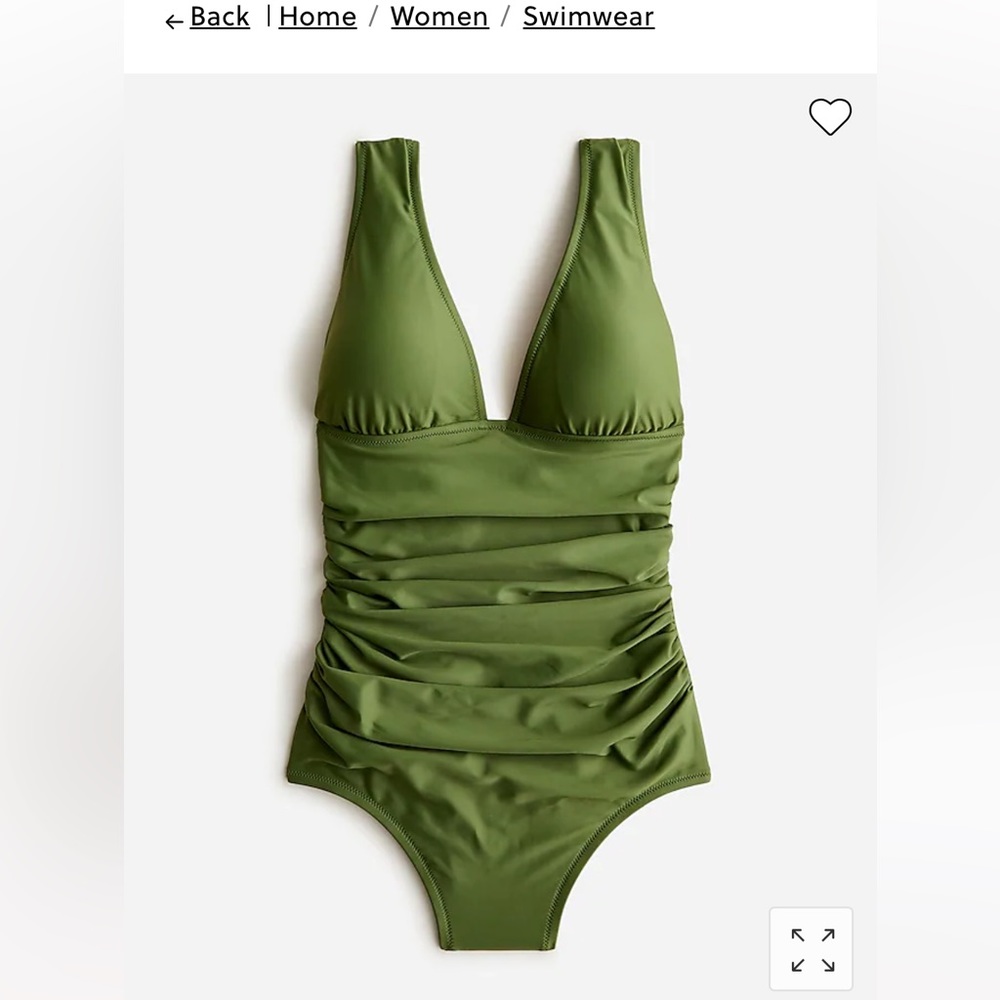NWOT J Crew ruched v neck one piece swimsuit